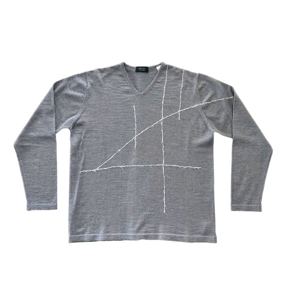 Vintage Versace Classic V2 Men's Gray Pullover Sweater Size S Made in Italy - Picture 1 of 10